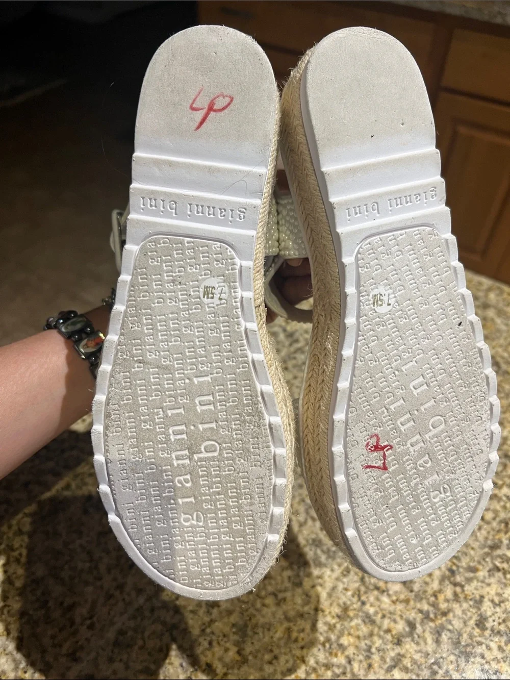 Women's White Embellished Platform Sandals